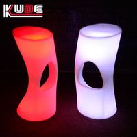 Tabouret de bar LED rechargeable pour intérieur et extérieur, chaise haute lumineuse pour club et soirée