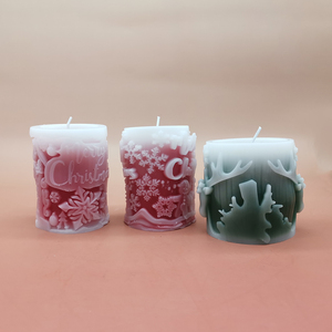 Bougie pilier créative artisanale de Noël, décoration aromatique pour les fêtes et cadeau unique pour la saison - Product Image 4