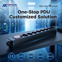 PDU personnalisé de 19 \ "1U 250V Allemagne prise 8 voies en rack pour salle informatique équipement de Distribution d'énergie