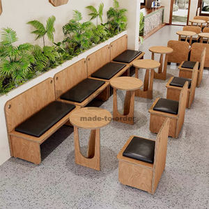 Phong cách công nghiệp Retro Bar sàn sofa cà phê Nhà hàng Phương Tây khu vực nghỉ ngơi ăn uống và Ghế bộ gỗ cafe nội thất bộ - Product Image 2