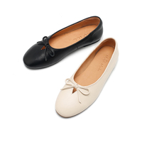 Ballerines classiques pour femmes en cuir véritable légères, souples, respirantes et antidérapantes pour l'automne/le printemps/l'été