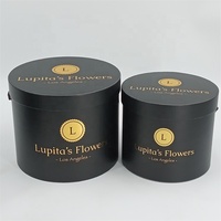 Vente en gros 5PCS ENSEMBLE Carton laminé rond Chapeau Boîtes à fleurs Stratification mate et revêtement UV Logo personnalisé quantité minimale de commande 100PCS
