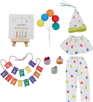 Ensemble de vêtements traditionnels pour les fêtes, comprenant des tenues, un kit d'accessoires pour gâteau, Noël, elfe, anniversaire, pour la décoration de Noël