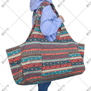 Bolsa de yoga de lona estampada de estilo étnico bohemio, de gran capacidad, para fitness y yoga - Product Image 3