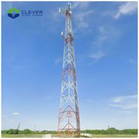 Tour de télécommunication autoportante en treillis d'acier galvanisé à chaud à 3 poteaux de 45 m pour station de base de communication 5G