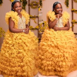 quinceanera dresses burgundy and gold Elegant Black Strap Gold Glitter Detailed Layered Puffy Ruffle Dress M / Black main image 0