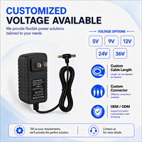 Adaptor Daya OEM / ODM AC110-240V Tipe T Konektor Ganda AU EU UK US 5V 3A 15W Colokan Dinding untuk Kamera IP