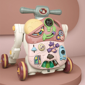 Poussettes simples pour bébés, trotteurs légers, tricycles musicaux, jouets d'éveil, voitures à pousser, trotteurs d'activités pour bébés, couleur naturelle, boîte de 4 pièces - Product Image 3