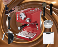 Machine à café espresso semi-automatique Thema Classic Meter Display haute pression 15 bars avec mousseur à lait, fabrication italienne