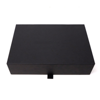 Boîte de fermeture magnétique pliable Flip Pliable Flat Pack Noir Boîte cadeau en forme de livre Boîte cadeau magnétique