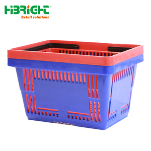 Panier de courses en plastique robuste pour supermarché, poignée ergonomique, panier d'épicerie empilable pour magasin de détail - Product Image 5