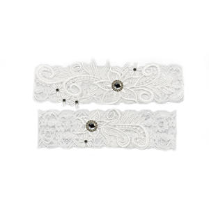 रोमांटिक नई ब्राइडल गार्टर बेल्ट ब्लू राइनस्टोन व्हाइट फीता सेक्सी शादी गार्टर - Product Image 2