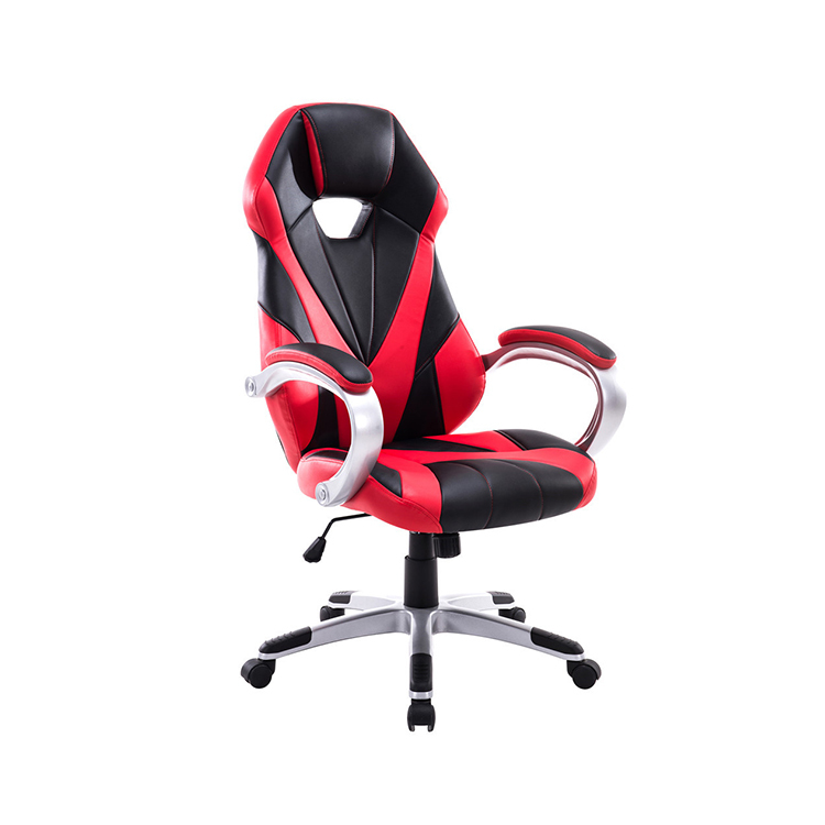 Perforated soft red modern ergonomic computer chair set