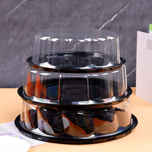 Sıcak satış 8 inç temizle şeffaf PET peynir doğum günü gıda kek kutusu özel yuvarlak Tiramisu ambalaj kapaklı - Product Image 2