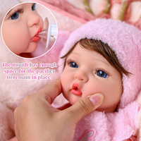 Boneka Reborn Silikon Realistis Babeside 16 Inch Hallie, Rambut Asli, OEM ODM, Grosir, Supplier Pabrik