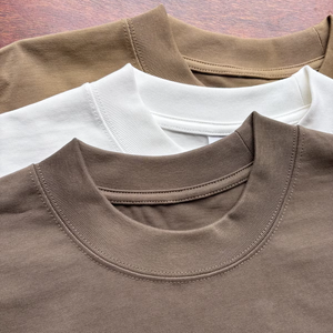 เสื้อยืดผู้ชายคุณภาพสูง ผ้าฝ้าย 100% สตรีทแวร์ 350GSM หนานุ่ม พิมพ์ลายโลโก้ ทรงโอเวอร์ไซส์ ไหล่ตก เสื้อยืดหรูหรา - Product Image 2