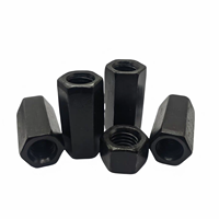 Mur Baut Hexagonal Baja Karbon Kekuatan Tinggi, Lapis Seng/Oksida Hitam Kelas 8 10 12 untuk Penggunaan Mesin & Konstruksi