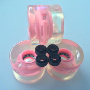 4 pièces/ensemble roues de planche à roulettes <span class=keywords><strong>Cruiser</strong></span> blanc Pro 60X45mm Led clignotant allument des roues pour planche à roulettes en <span class=keywords><strong>plastique</strong></span> de 22 pouces - Product Image 6