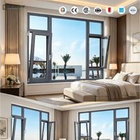 Ventanas Abatibles de Doble Acristalamiento con Marco de Aluminio para el Hogar, Ventana y Puerta Abatibles