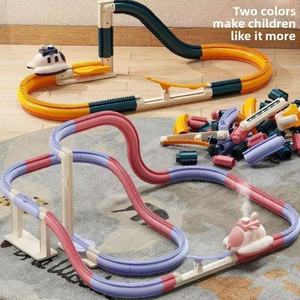 Modèle éducatif d'aventure en bateau à vapeur, jouet pour enfant, bloc de construction, camion, voiture, trains ferroviaires, 23 pièces, 73 pièces - Product Image 2