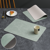 Napperons de table réversibles en similicuir texturé double face, motif grainé, imperméables, résistants à l'huile et isolants thermiquement