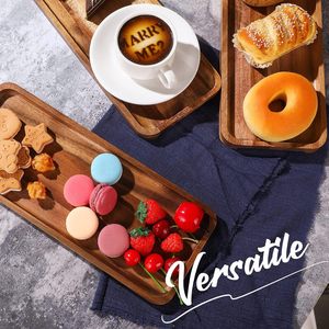 ถาดไม้สี่เหลี่ยมสำหรับเสิร์ฟอาหารเรียกน้ำย่อย ชีส แซนวิช ขนมหวาน บิสกิต - Product Image 5