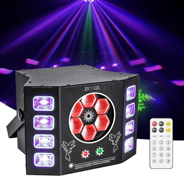 US Stock 100W UV Bee Eye Strobe Stage Light DMX512 Remote Control LED DJ Light Iron Housing for Disco Nightclub Bar Party Events