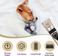Tondeuse à poils pour animaux de compagnie, kit de toilettage pour animaux de compagnie avec tondeuse sans fil à faible bruit, lames en céramique dorées en titane, rasoir pour chiens et chats