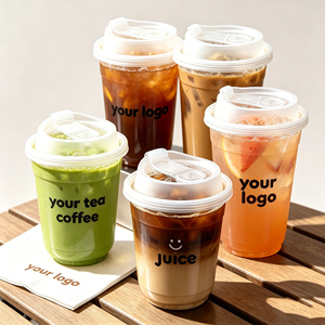 Vaso de Plástico Transparente Desechable de Pared Simple de 16oz (78mm/90mm) Personalizado para Bebidas Frías, Café Helado, Té, Vodka, <span class=keywords><strong>Matcha</strong></span> y Té Boba - Product Image 1