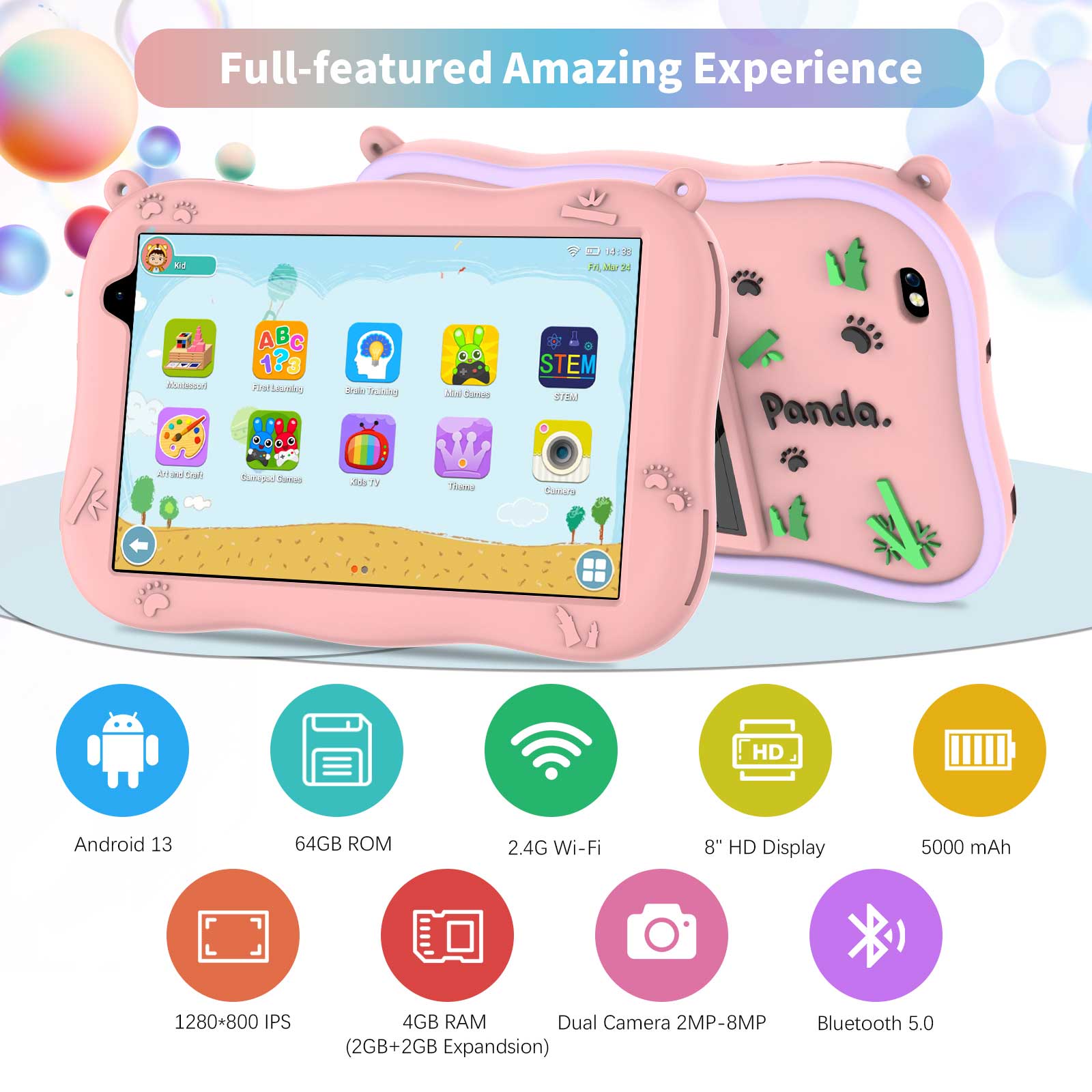 PRITOM L8 8インチ OEM対応 教育用キッズAndroidタブレット SC7731E 