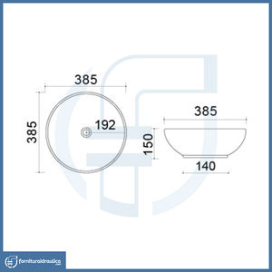 Lavabo de encimera blanco Slim 02 de 385x150 mm - Product Image 2