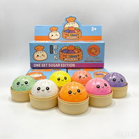 Capsule mystère surprise : Jouet Squishy Glitter Bun, Balle anti-stress souple à presser, Couleurs assorties, Soulagement du stress, Sensoriel, Pour filles et garçons