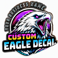 Autocollant vinyle XGS DECAL personnalisé Aigle Néon Esport découpé à la forme, auto-adhésif, étanche, résistant aux UV, garantie 6 mois, pour porte