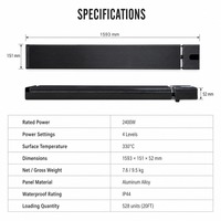 Panneau de chauffage infrarouge électrique PTC JHheatsup 2400W WiFi avec application Tuya, pour intérieur et extérieur, avec télécommande