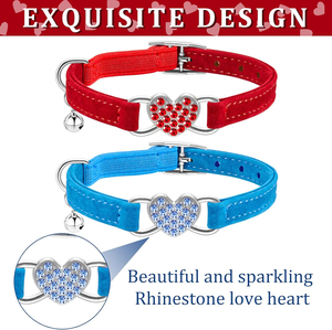 Collar Clásico Ajustable con Diamantes <span class=keywords><strong>de</strong></span> Imitación en Forma <span class=keywords><strong>de</strong></span> Corazón y Campana <span class=keywords><strong>para</strong></span> Gatos y <span class=keywords><strong>Perros</strong></span> Pequeños y Medianos - ¡Gran Oferta! - Product Image 4