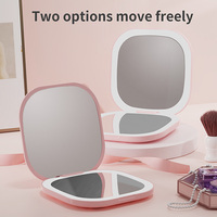 Miroir de poche carré en plastique à grossissement 3X avec 44 lumières LED et 3 lumières de tonalité Écran tactile Caractéristiques personnalisées
