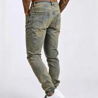 Pantalon en jean vintage taille mi-haute, coupe slim, haute qualité, personnalisation de marque, prix réduit