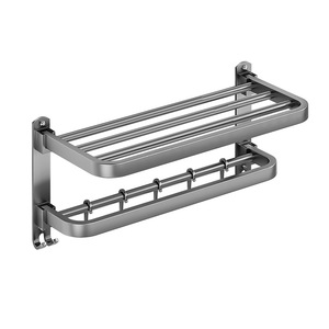 Toallero de acero inoxidable Teng Huinis de 21 cm, estante de baño montado en la pared sin taladro con ventosa para toallas y accesorios - Product Image 3