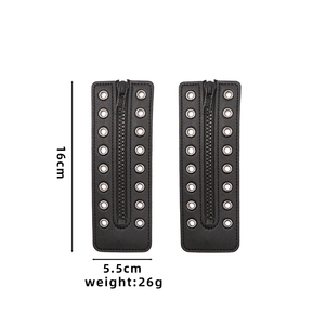 Inserts <span class=keywords><strong>de</strong></span> <span class=keywords><strong>fermeture</strong></span> éclair vintage à 8 trous pour bottes, en similicuir, pour la décoration des chaussures, style élégant sans lacets - Product Image 6