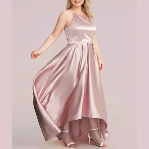 Vestidos de noite formais de verão para mulheres, vestidos longos maxi de cetim alto e baixo personalizados para mulheres, plus size, para mulheres