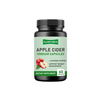 Capsules de vinaigre de cidre de pomme haute puissance avec du poivre de Cayenne, stimule l'énergie quotidienne, favorise un métabolisme plus rapide