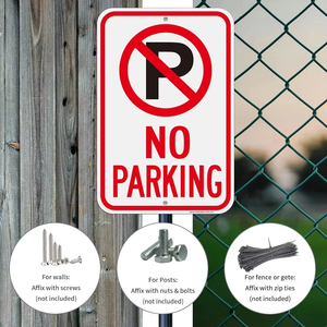 Panneau <span class=keywords><strong>de</strong></span> signalisation routière en aluminium haute visibilité, durable et résistant aux intempéries, plaque <span class=keywords><strong>de</strong></span> <span class=keywords><strong>interdiction</strong></span> <span class=keywords><strong>de</strong></span> stationnement pour usage commercial et résidentiel - Product Image 2