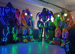 Costume de poupée Transformers Autobots lumineux à LED pour adultes, idéal pour le cosplay en parc, Bumblebee <span class=keywords><strong>Optimus</strong></span> <span class=keywords><strong>Prime</strong></span> Robot Voiture - Product Image 4
