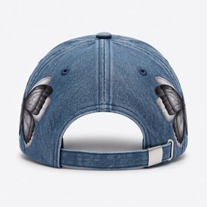 Custom Logo 6 Panel Cap Washed Denim Cotton Front Patch Applique Side <b>Flat</b> Embroidery Gorras Vintage Baseball <b>Hat</b> Supplier - Product Image 5
