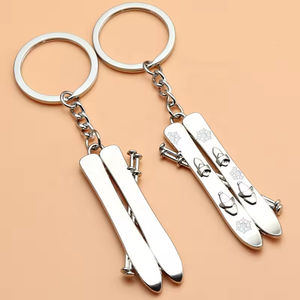 Llavero de metal con diseño de panda, esquí, snowboard, patines de hielo y globo de nieve, recuerdo de los Juegos de Invierno - Product Image 4