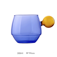 Ensemble de tasse à café et soucoupe en verre de haute qualité 56H Designer, luxe léger avec soucoupe, accessoire exquis pour le thé de l'après-midi à la britannique