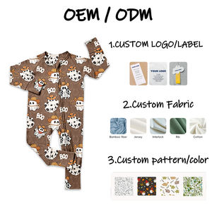 Bebê recém-nascido Cartoon Zipper Romper Custom Impresso Alta Qualidade Bebê Bambu Pijama Personagem Impressão Zipper - Product Image 2