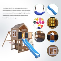 Ensemble de jeux d'extérieur amusants pour enfants, équipement de terrain de jeu de jardin, ensemble de balançoire et de toboggan en bois d'extérieur