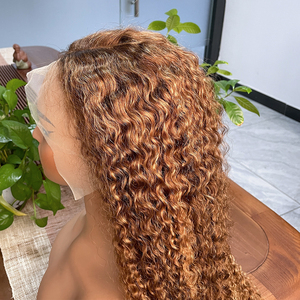 Perruques Lace Front Ombrées Blond Miel 4/27 en Gros, <span class=keywords><strong>Cheveux</strong></span> Humains, 30 Pouces, Ondulées, pour Femmes - Product Image 4