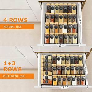 Heavy-Duty 4-Layer Steel Spice Drawer Organizer Seasoning Rack Tray <b>for</b> <b>Kitchen</b> <b>Storage</b> <b>for</b> Multilevel Organization - Product Image 4